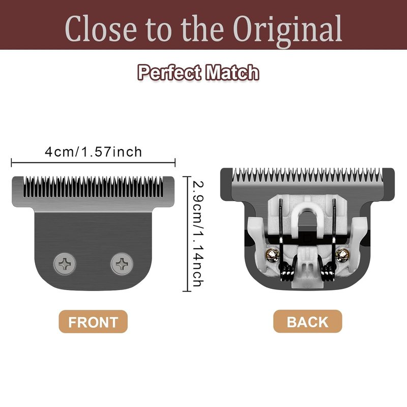 Wahl 40mm Replacement Detachable T Blade - Stainless Steel for All-in-One Lithium Ion Trimmers | Black 3 Pack
