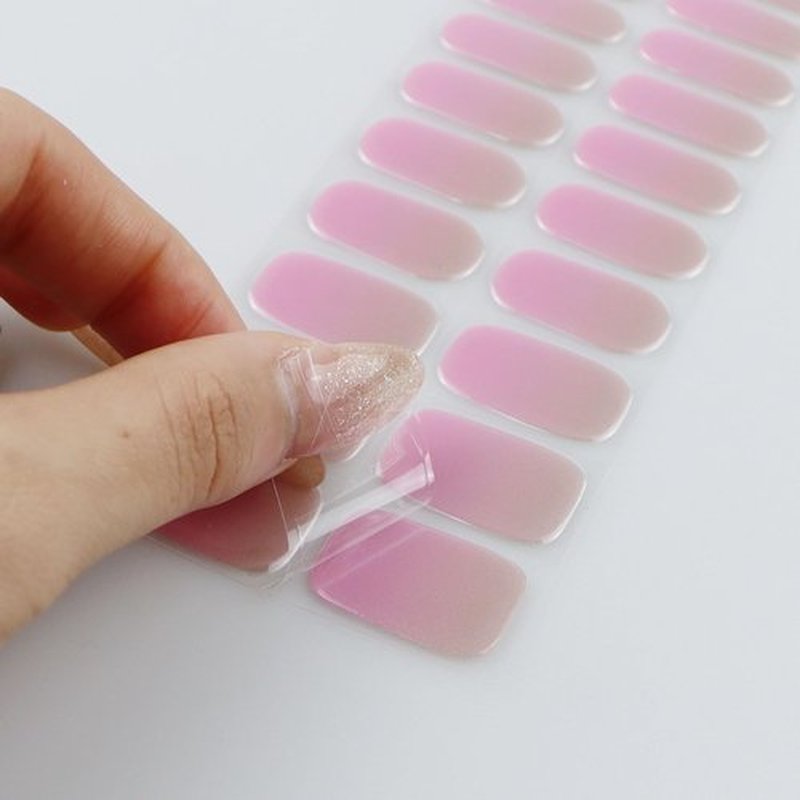 JMEOWIO Gel Nail Stickers Purple Pink Semi Cured Gel Nail Strips Wraps UV/LED Nails Art Design Decoration Accessories