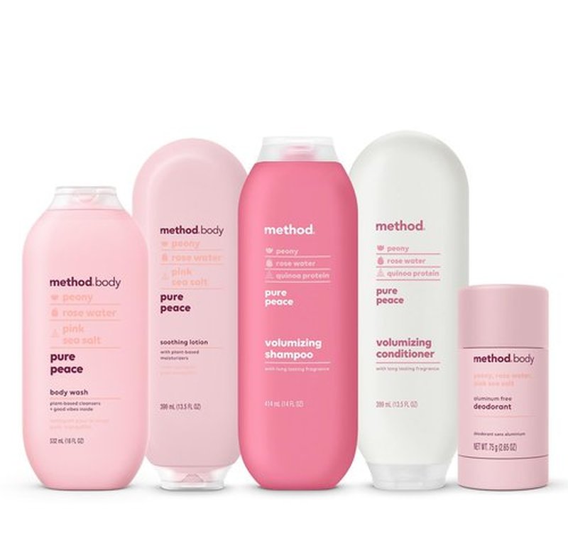 Method Volumizing Conditioner, Pure Peace with Rose, Peony, and Pink Sea Salt Scent Notes, Paraben and Sulfate Free, 13.5 oz (Pack of 1)