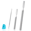 Metal Nail File, Toenail File with Fingertip Protectors and Dual-Ended Toenail Lifter, Double Sided and Files Nails Easily for Seniors, Men & Women Pedicure Tool