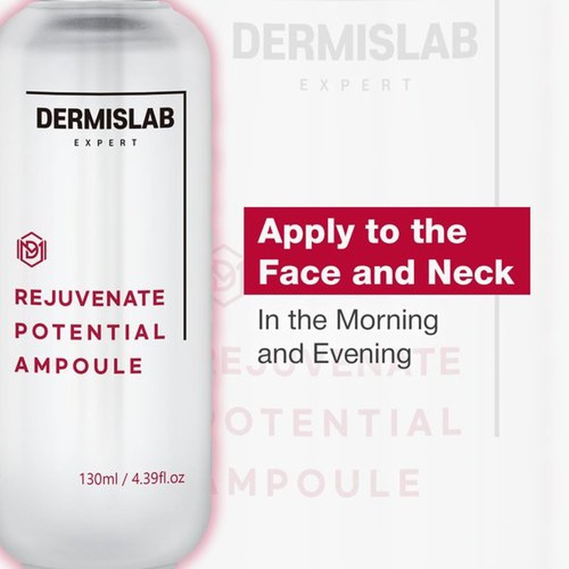 DERMISLAB Rejuvenate Potential Ampoule – Korean Skincare Collagen + Hyaluronic Acid Firming & Hydrating Serum for Smooth, Youthful-Looking Skin | Lightweight Daily Facial Ampoule 130 ml / 4.40 oz