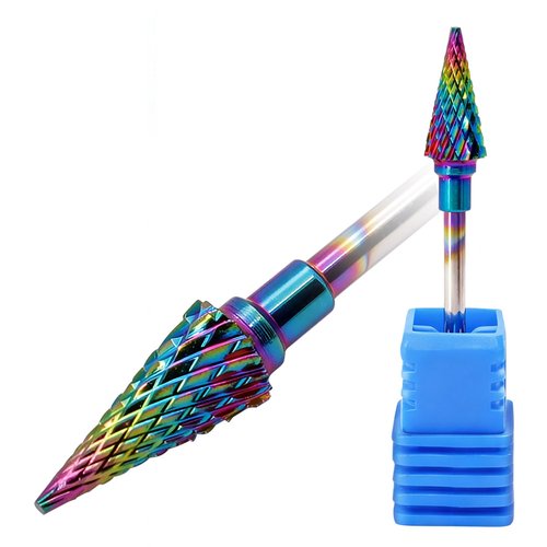 FANTEXY 3/32" Carbide Nail Drill Bit,5 In 1 Tungsten Nails Drill Bit Professional,Acrylic Nail Supplies,Nails Tech Supplies,Suitable for Manicure Pedicure Cuticle Gel Polishing (Medium - M)