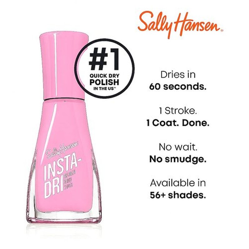 Sally Hansen Insta-Dri®, Peachy Breeze, Quick Dry, Long Lasting, Streak-Free Shine, Pink Nail Polish, Pack of 2
