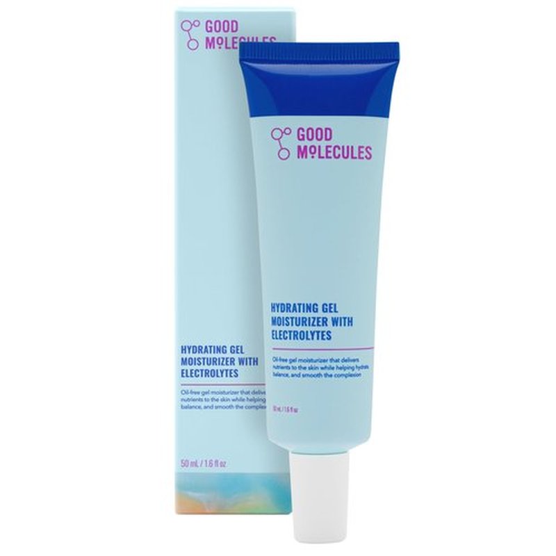 Good Molecules Hydrating Gel Moisturizer – Lightweight Water-Based Gel, Fast-Absorbing Oil-Free Moisturizer for Oily & Combination Skin with Hydrating Electrolytes, Fragrance-Free Face Care