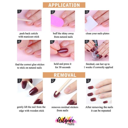 Artquee 24pcs Luxury 3D Press on Nails Long Ballerina Acrylic Fake Nail Art Glossy Coffin False Tips Manicure Stick for Women Decoration (French White Ombre)