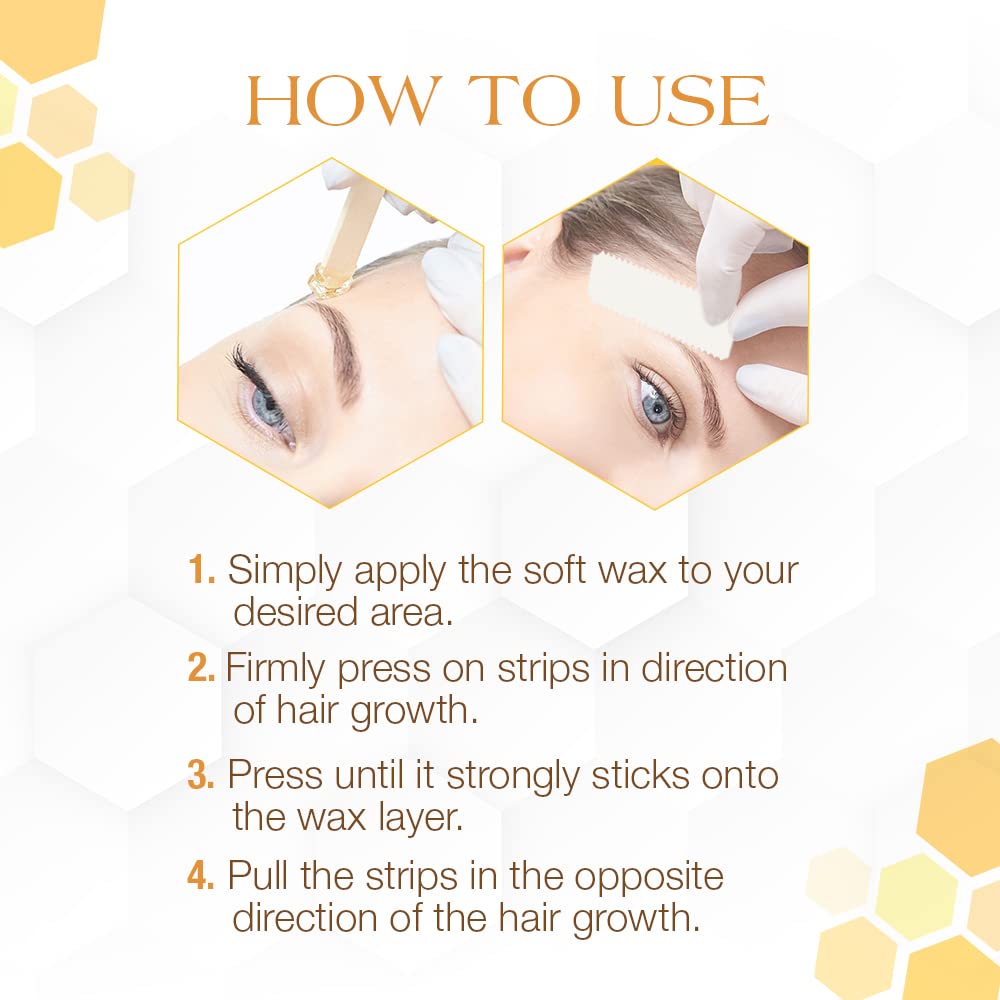 GiGi Bleached Muslin Wax Strips for Waxing – 100 Count Epilating Wax Strips for Hair Removal, Ideal for Facial and Body Waxing, Spa Use