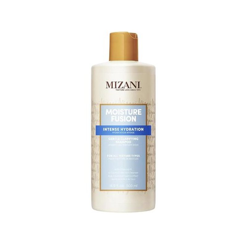 Mizani Moisture Fusion Gentle Clarifying Shampoo - Deep Cleanse & Remove Buildup, Charcoal Infused for Curly Hair