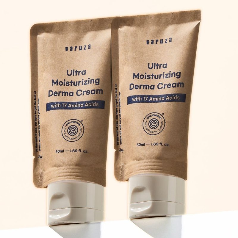 varuza Ultra Moisturizing Derma Facial Cream with 17 Amino Acids Vegan Nano Liposome Cream Low Molecular Weight Hyaluronic Acid Oil Free (Ultra Moisturizing Derma Cream x 2EA)