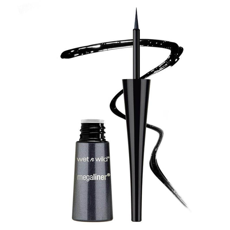 Wet n Wild MegaLiner Liquid Eyeliner - Intense Black Color for Bold, Long-Lasting Looks