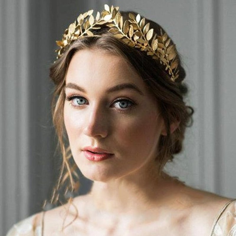 JAKAWIN Greek Goddess Headband Accessories Gold Leaf Crown for Women HG001 (Gold)