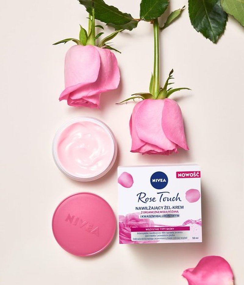 NIVEA Rose Touch Moisturising Gel‑Cream with Organic Rose Water & Hyaluronic Acid – Lightweight 48‑Hour Hydration Gel for Soft, Smooth, Radiant Skin, 50 ml