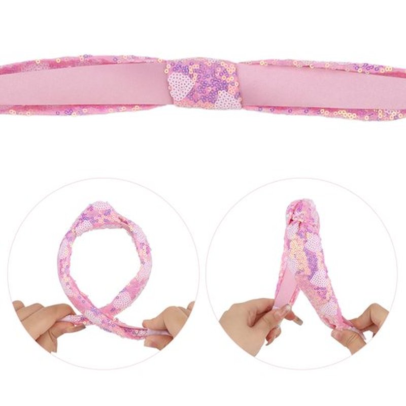 Brimekichio Sequin Girls Headbands, Knotted Kids Headbands for Girls, Sparkly Glitter Hair Band Girl Hair Accessories