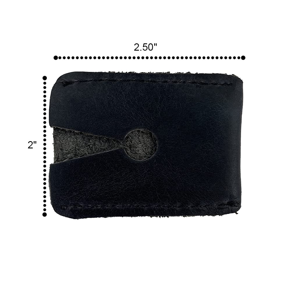 Hide & Drink, Leather Double Edge Safety Razor Head Protective Sheath, Shaving Travel Cover Handmade (Charcoal Black)