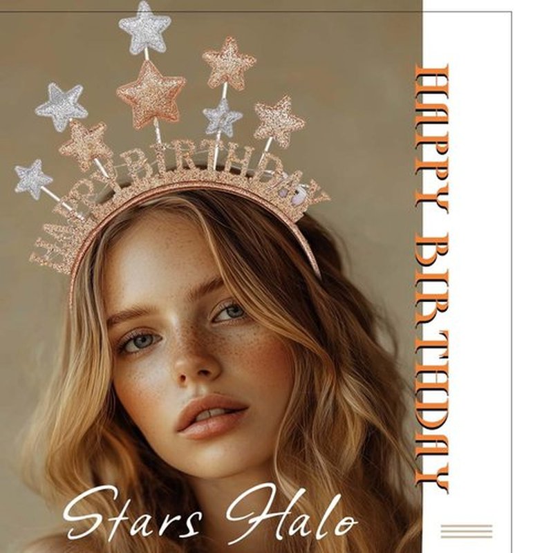Aceorna Light Up Stars Headbands LED Gold Birthday Hairbands Glowing Happy Birthdays Crowns Head Bands Glitter Birthday Hair Accessories for Women