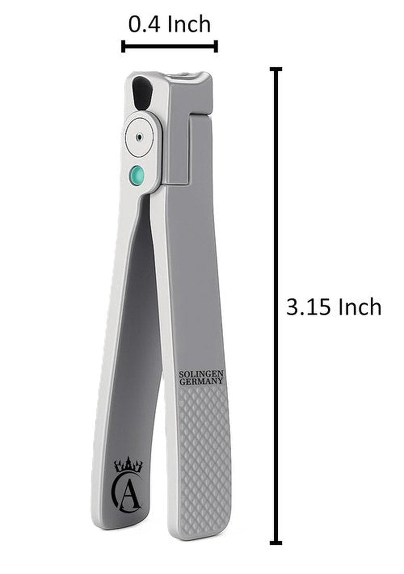 Made in Solingen, Germany - Apexay Professional Nail Clipper – Surgical Stainless Steel | Travel-Size Manicure & Pedicure Tool in Genuine Leather Case | Ethically Made in Solingen, Germany. (Grey)