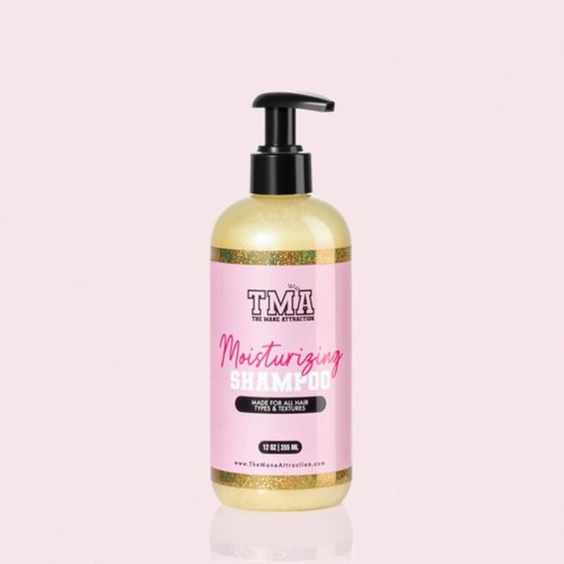 The Mane Attraction Moisturizing Shampoo for Curly, Coily & Natural Hair, Hydrating Sulfate-Free Cleanser for Dry or Damaged Hair, Silicone-Free, Lemongrass Scent, 12 oz