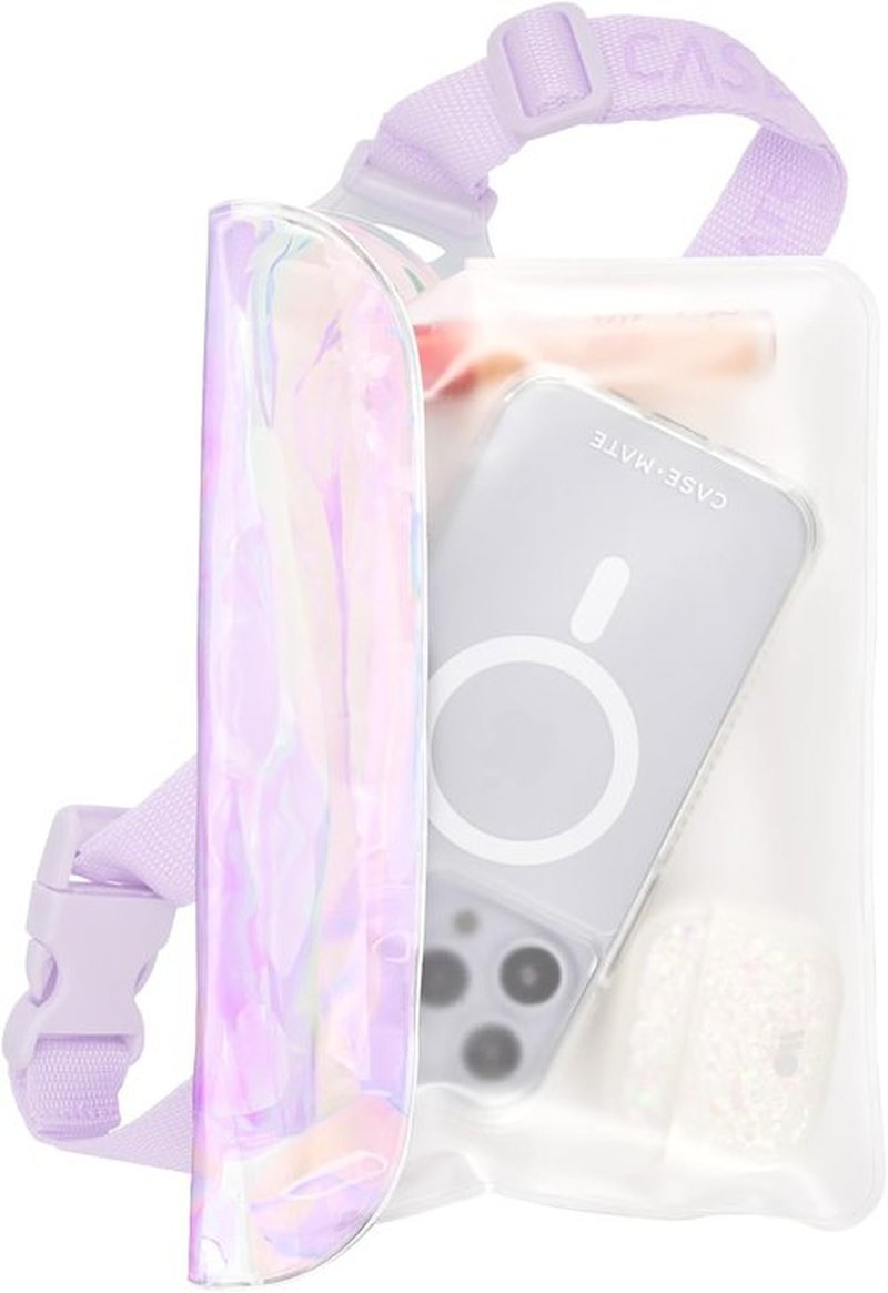 Case-Mate Waterproof Phone Pouch - IP68 Triple Seal Protection, Adjustable Strap | Iridescent for iPhone 17 Pro Max & More