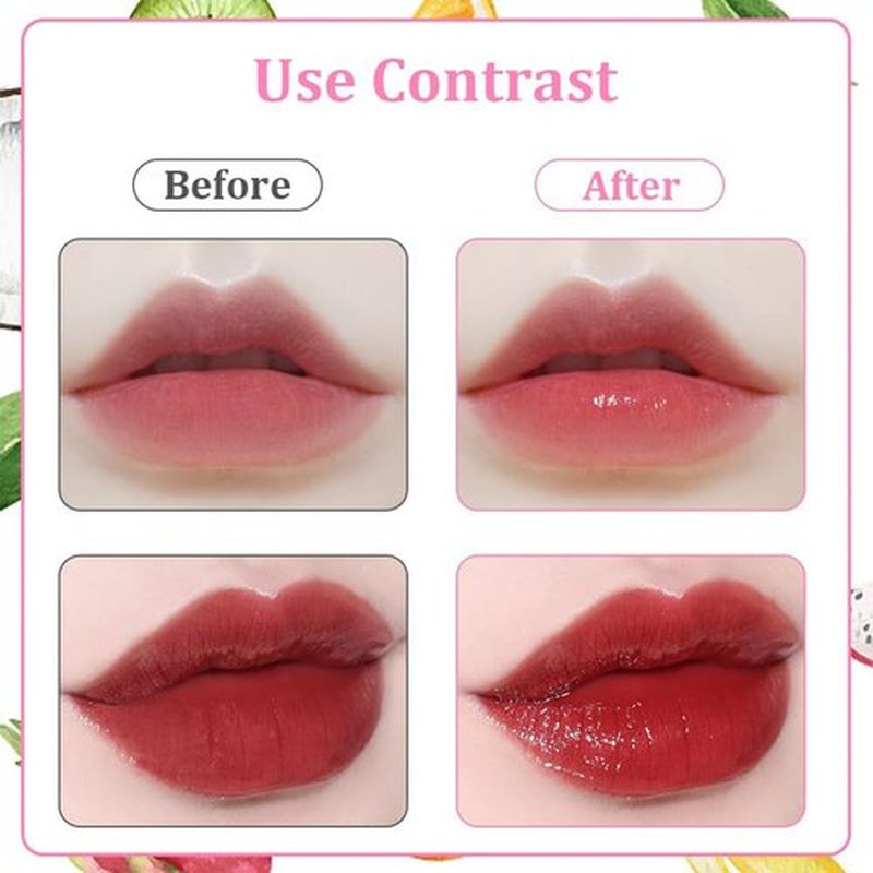 Pakivs 6PCS Roll-On Lip Oil Set,Fruit Flavored Lip Gloss Set,Long Lasting Moisturizing Lip Balm,Transparent Lip Gloss Glossy Lip Make-up,Best Gift