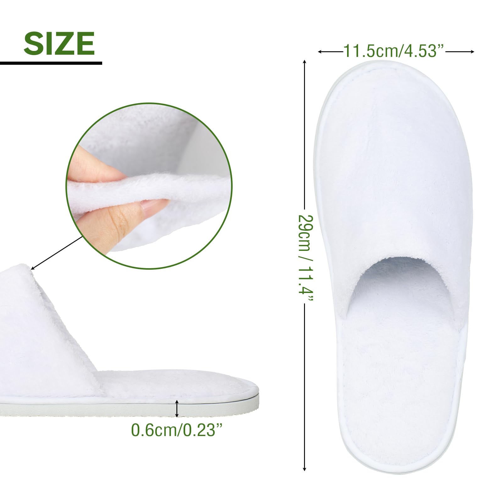 QatmMkt 10 Pairs Disposable Guest Slippers, Coral Fleece One Size Slippers