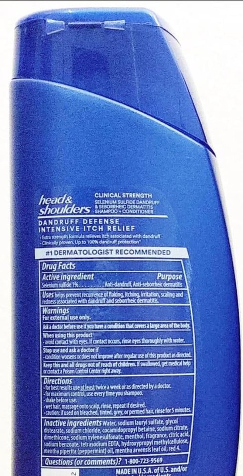 Head & Shoulders Clinical Strength Dandruff Defense 2-in-1 Shampoo + Conditioner, Itch Relief Shampoo, Flake Control, Seborrheic Dermatitis Care, 13.5 Ounce Bottles, Pack of 2