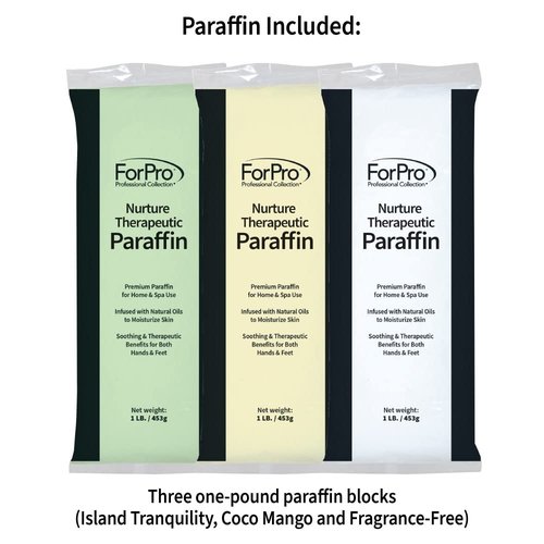 ForPro Nurture Digital Paraffin Bath Kit, All-In-One Paraffin Wax Kit for Hands and Feet, Includes 3 Lb. Paraffin Wax, Thermal Mitts & Booties, 100 Liners and Accessories