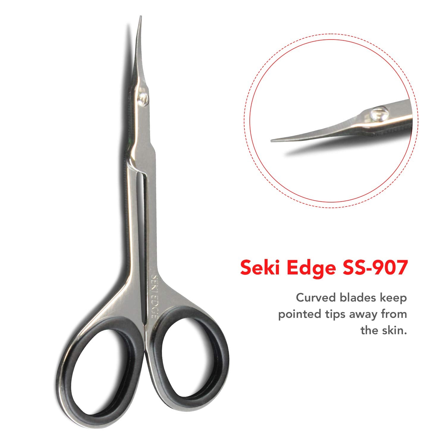 Seki Edge Stainless Steel Makeup Scissors - (SS-907) Eyebrow Scissors for Trimming Brows & Other Facial Hair