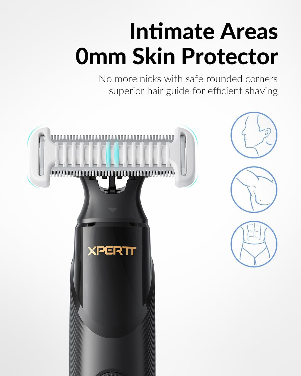 Trimcoo Trimmer Comb Set H1/H3 (S-130510) - 0mm Skin Guard, 3mm Body Comb, 1/2/3/5mm Locking Combs, Travel Case, Durable ABS Material - Ideal for Face, Body & Sensitive Areas, Convenient Storage