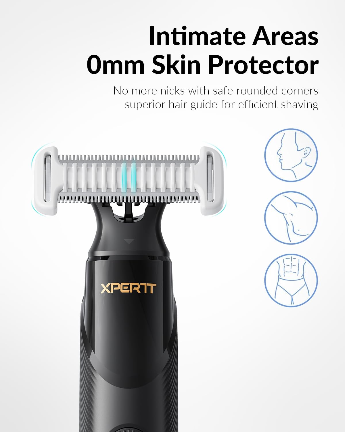Trimcoo Trimmer Comb Set H1/H3 (S-130510) - 0mm Skin Guard, 3mm Body Comb, 1/2/3/5mm Locking Combs, Travel Case, Durable ABS Material - Ideal for Face, Body & Sensitive Areas, Convenient Storage