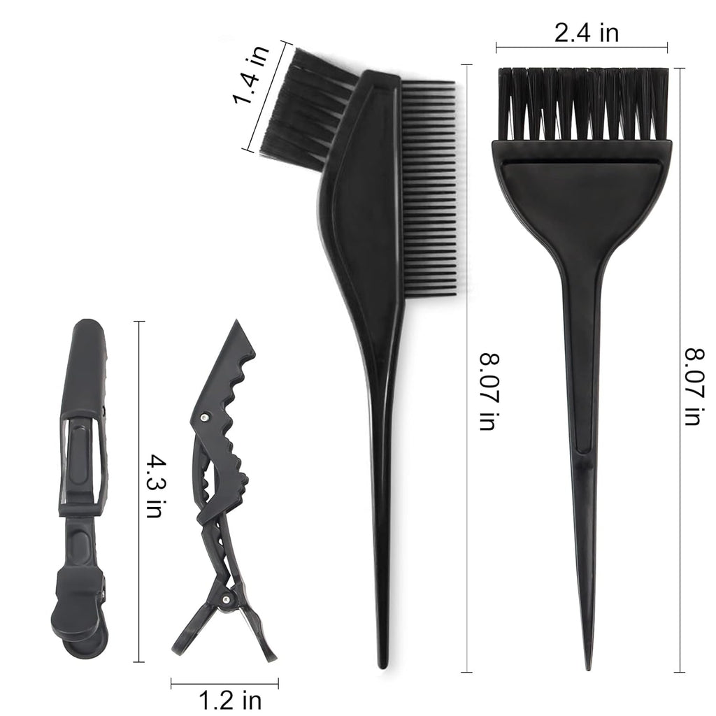 Yexixsr Professional Salon Hair Coloring Kit - 5 Pcs Hair Dyeing Tools with Brush, Bowl & Clips