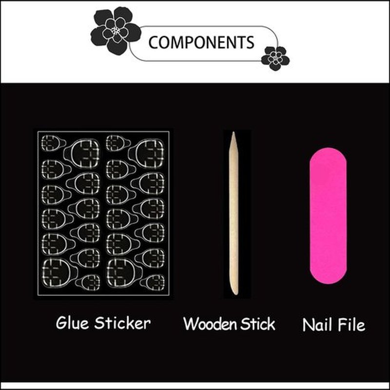 Extra Long Press on Nails - Stiletto Fake Nails with 3D Butterfly Design - White Full Cover Stick on Nails for Women 24 Pcs