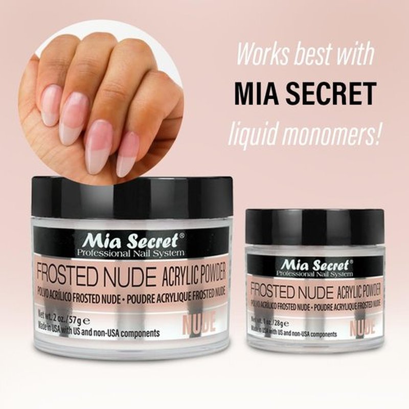 Mia Secret Frosted Nude Acrylic Powder - Made in USA | Available in Multiple Sizes (1 oz.)