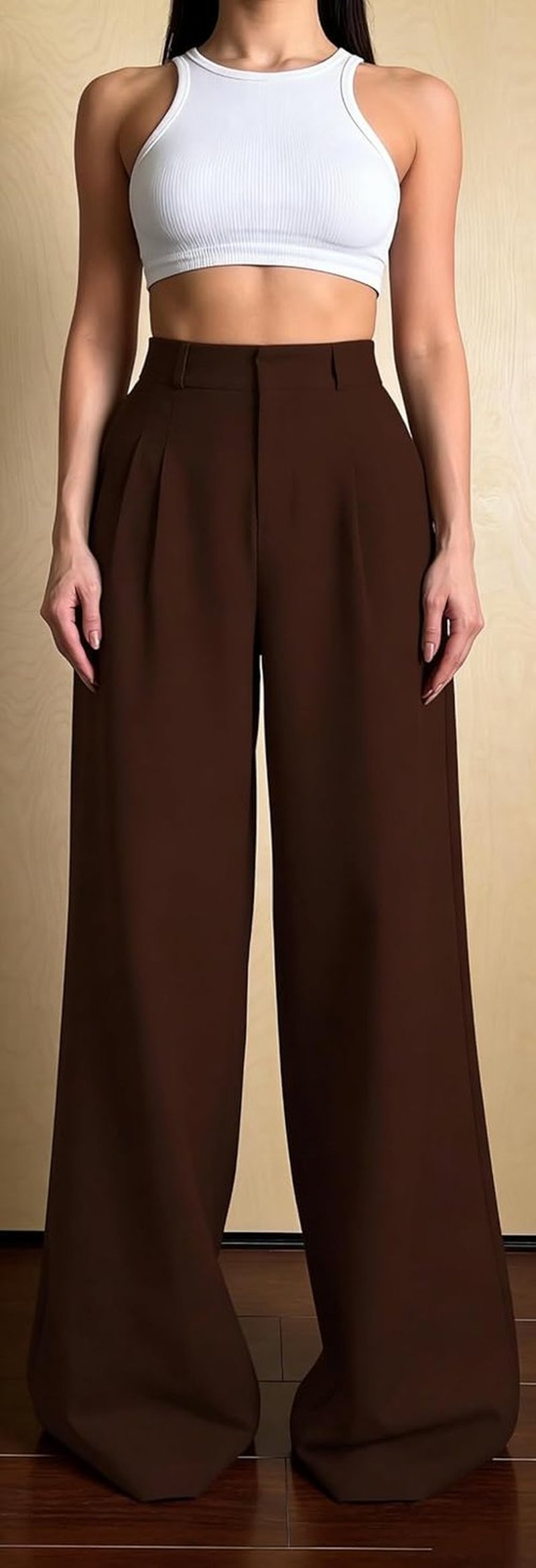 Skiennix Women's Wide Leg Pants - Wrinkle-Free Cotton Linen Capri with Pockets | Plus Size Options Available