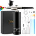 Airbrush Kit Melous Airbrush with Compressor for Nails Air brush Spray Gun for Ombre Nails, Painting, Makeup, Cake Baking, Barber, Black