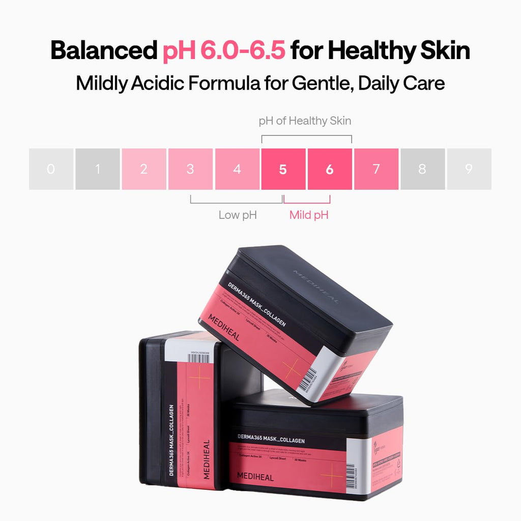 Mediheal Derma 365 Daily Firming Mask (30 Masks) - Quick Skin Care Mask for Firm Moisturizing to Lift Skin with Collagen Active