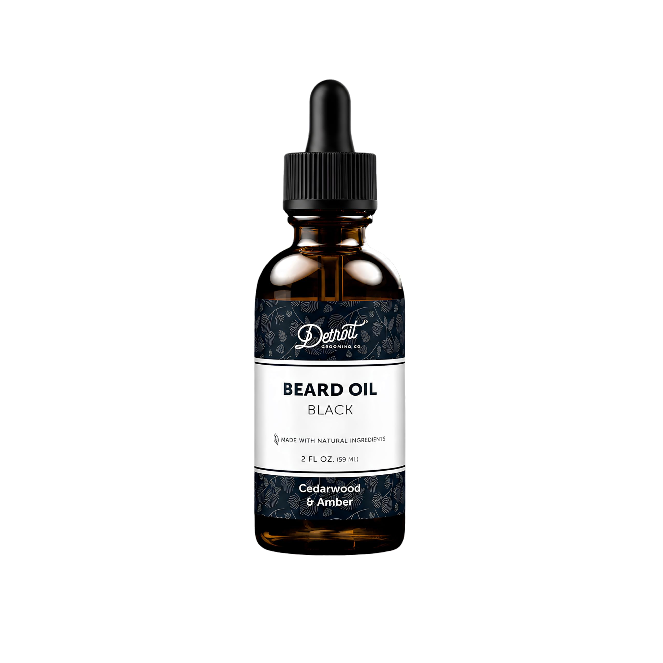 Detroit Grooming Co. Beard Oil (2oz) - Cedarwood & Amber - Premium Nourishing Formula with Sweet Almond Oil & Vitamin E - Men's Beard Softener & Moisturizer - Double Size