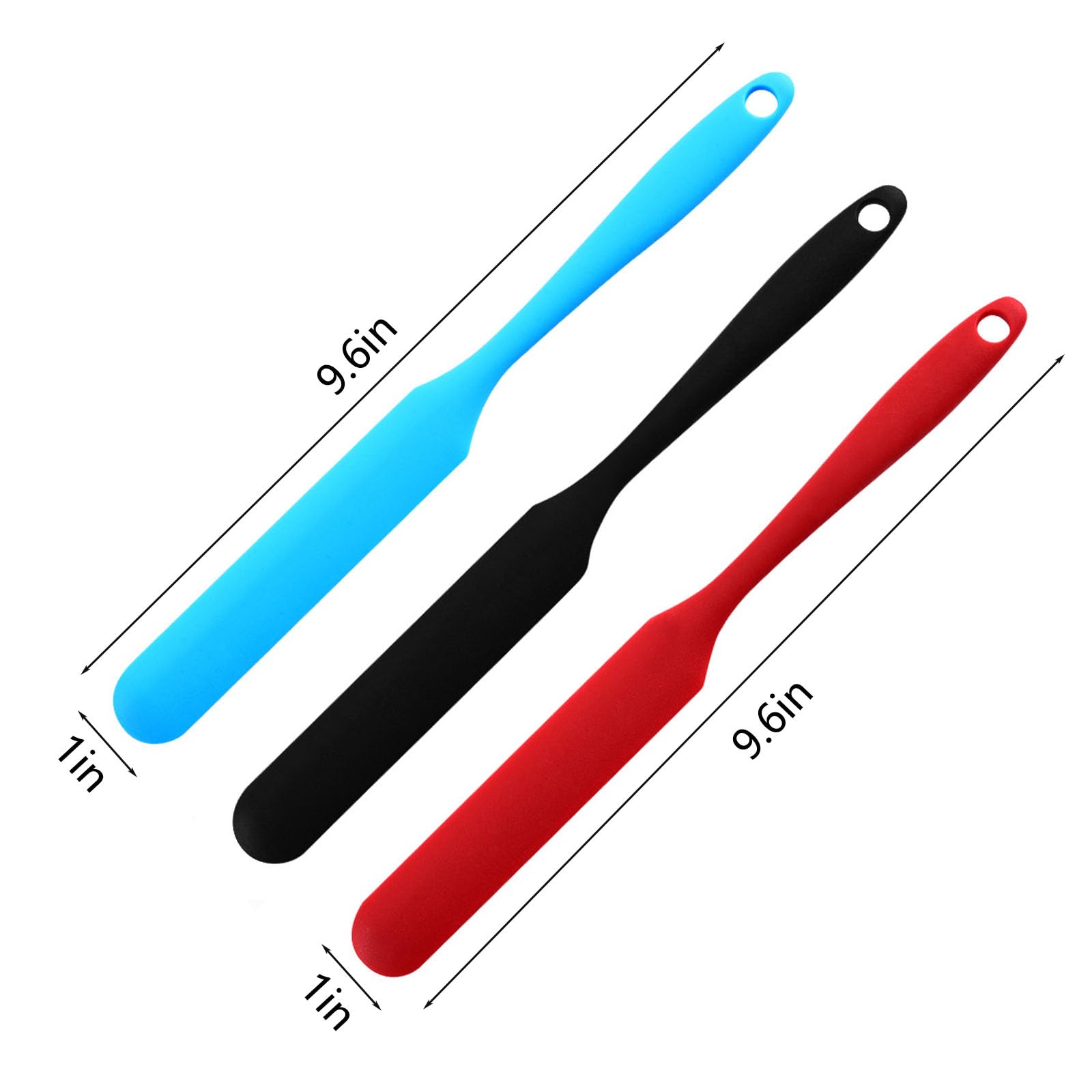 【5 Pack】Silicone Jar Spatula, Long Handle Jar Scraper Spurtle, Sourdough Spatula, Non-Stick Heat Resistant Cake Cream Spatulas Set, Small Spatulas for Kitchen Use