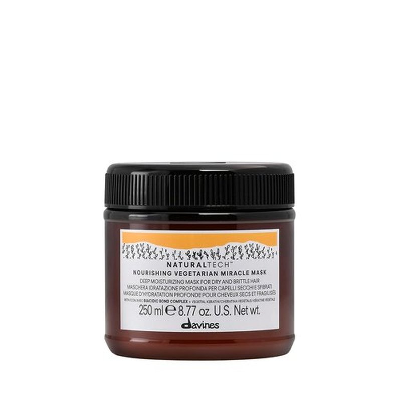 Davines Naturaltech Nourishing Miracle Mask - Hydrating & Restructuring for Dry Hair | 8.45 Fl Oz
