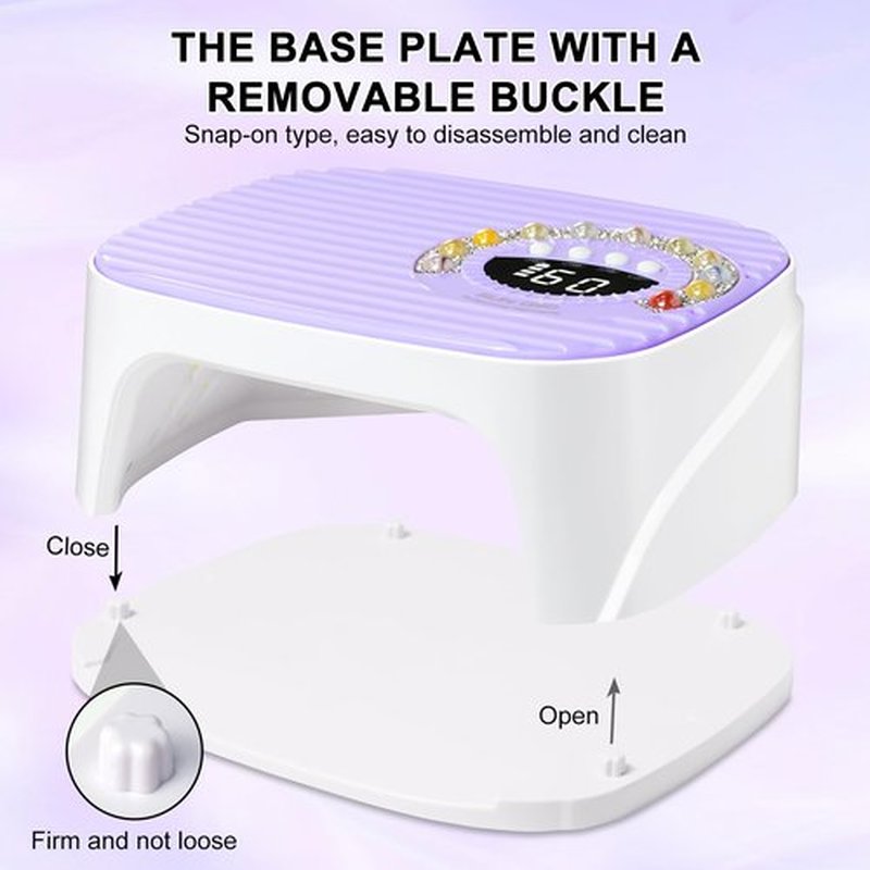 LIMEGIRL UV LED Nail Lamp Kit for Gel Polish Professional Fast Curing Purple Dryer Light Set with 45PCS Lamp Beads and Gloves Cordless Rechargeable Nail Art Cure Machine for Manicure Pedicure