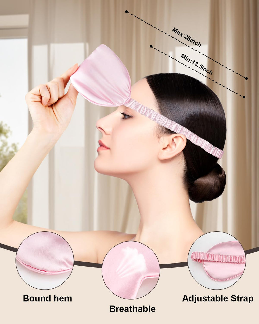 2Pack Silk Sleep Mask,IEKEODI Eye Mask for Sleeping,Elastic Blackout Eye Mask & Blindfold for Full Night's Sleep,Travel and Nap(Purple)