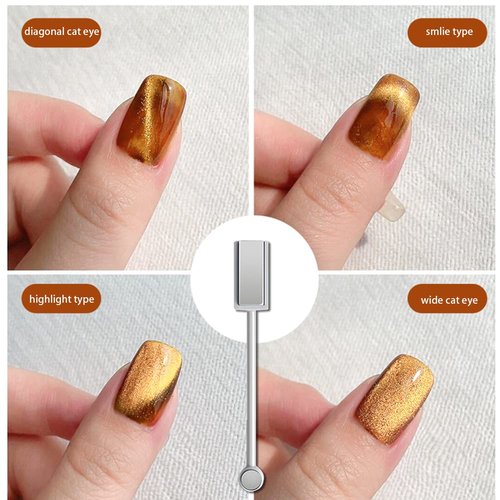CHARMFORYOU Magnetic Gel Nail Polish Set, 6 Colors Wide Amber Cat Eye Gel Polish Crystal Jelly Transparent 9D Cateye UV Gel Soak Off Nail Polish Art Manicure kit with Magnetic Stick