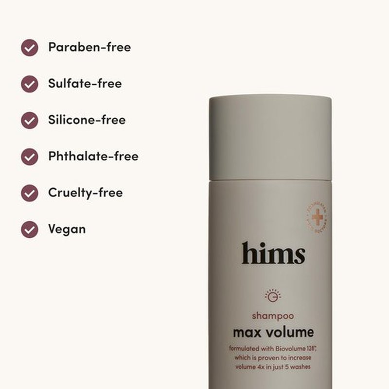 hims Max Volume Shampoo 2 Pack - Volumizing Shampoo for Men with Biotin - Citrus Spice - Men's Natural Shampoo Adds Volume, Shine & Bounce - 2 x 6.4 fl oz Bottles