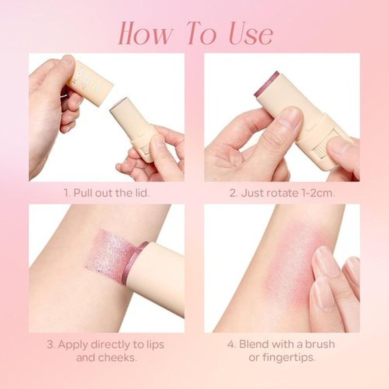 Skiennix Mineral Color Balm - SPF 35 Multi-Color Stick for Lips, Cheeks & Eyes - Blendable Pink Finish
