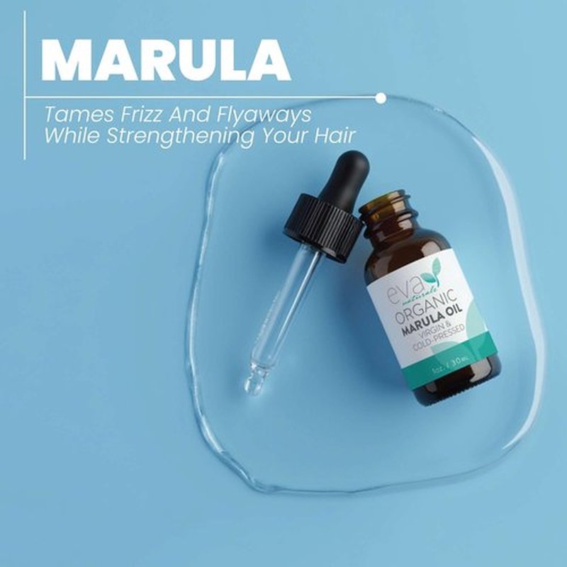 Eva Naturals Marula Oil – 100% Pure Cold Pressed Oil for Face, Hair, Skin & Body – Lightweight Facial & Massage Serum – Moisturizer for Aging Care, Gua Sha & Beard Use – 1 Oz