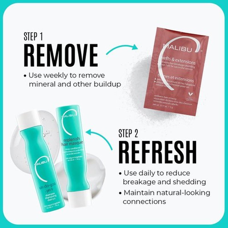 Malibu C Un-Do-Goo Shampoo & Hair Masque Duo - Clarifying & Deep Conditioning for Shine Restoration | 33.8 oz