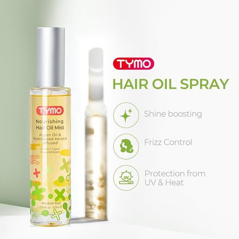 TYMO Argan Hair Oil Spray - Hydrating 6 Blend Oil for Frizzy & Dry Hair | Organic Daily Treatment, 3-Pack
