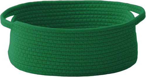 JMvicyroam Woven Basket - Small Rope Storage Bin with Handles for Organizing Shelves & Closets | Green Gift Basket for Toys & Books