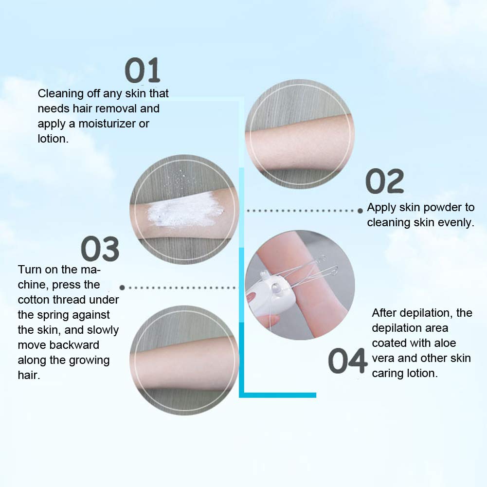 Ejoyous Electric Face Eyebrow Threading Epilator, USB Charging, Cotton Thread Depilation Machine, Women Girls Ladies