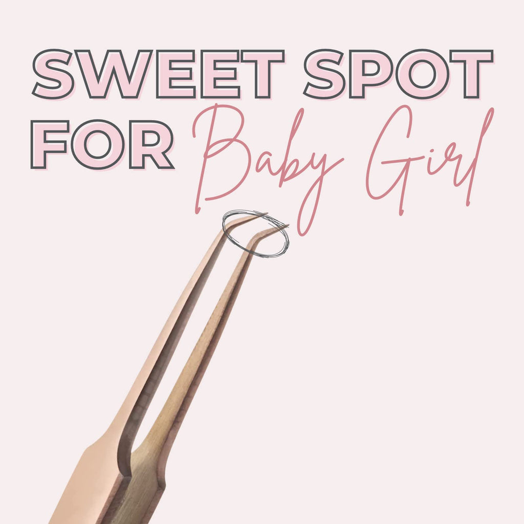 LivBay Lash - Baby Girl Eyelash Stainless Steel Tweezer for Lash Extensions | Curved Tip | False Lash Applicator Tool (Professional Use Only)