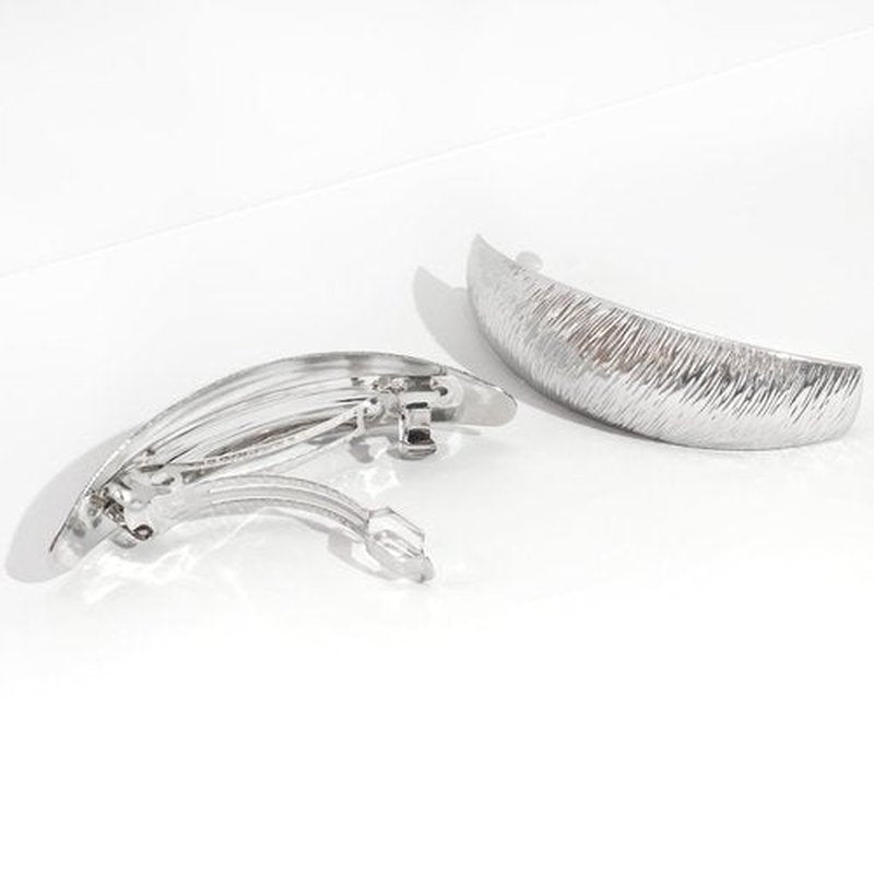 DeD Pack of 5 Women Hair Clips Metal Hair Pins Simple Retro Large Hair Barrettes French Clip Barrettes For Women Lady(Silver)