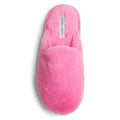 Laura Ashley Scuff Slippers, Plush Animal Print Slip-Ons for Women with Memory Foam Insole, Fuschia Pink Medium